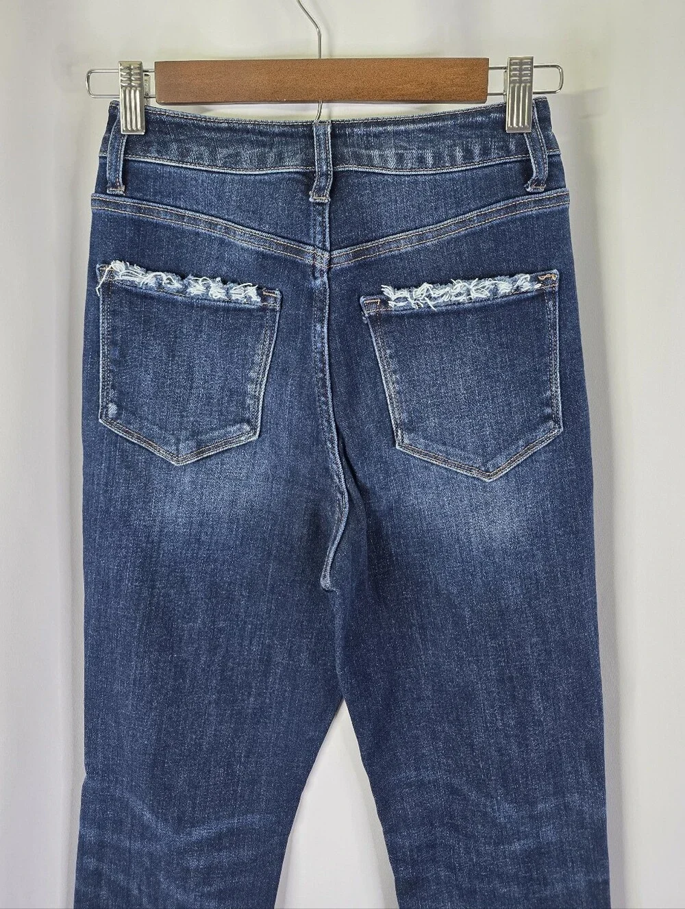 Flying Monkey Womens Size 23 Ultra High Rise Skinny Dark Denim Jeans Distressed‎